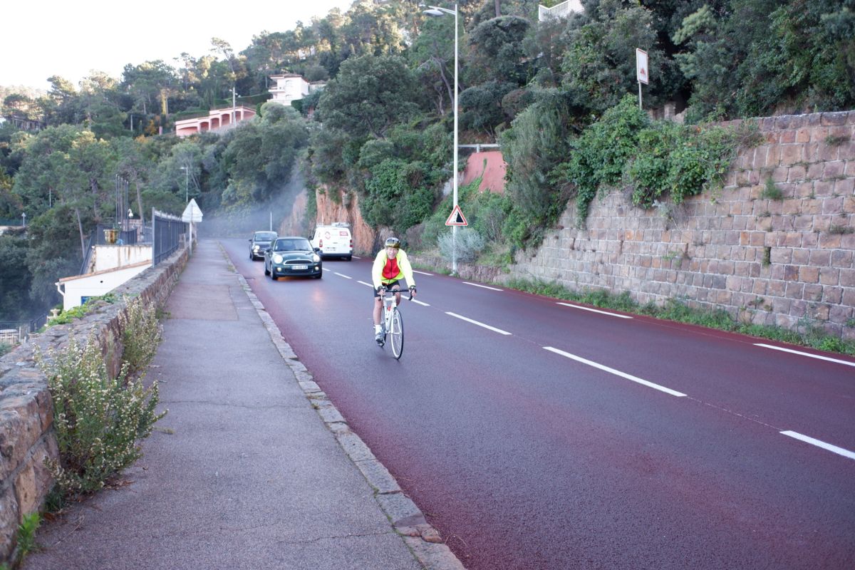 Road near Theoles. Note it is still damp with no sun on it in the afternoon